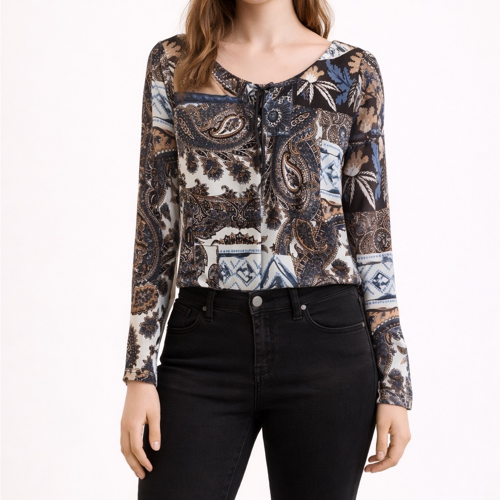 Forever 21 scoop neck, long sleeve top, size S —#087 - Picture 1 of 10